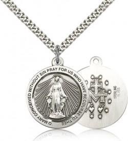 Miraculous Medal, Sterling Silver [BL5748]