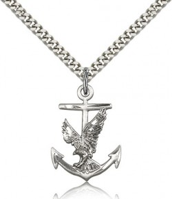 Anchor Eagle Medal, Sterling Silver [BL6471]