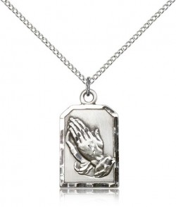 Praying Hands Medal, Sterling Silver [BL6089]