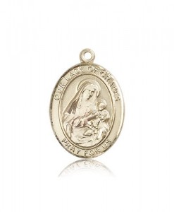 Our Lady of Grapes Medal, 14 Karat Gold, Large [BL0300]
