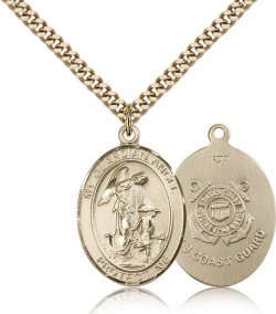 USA Made Chain Choice Heartland Store Mens Pewter Oval Saint George National Guard Medal