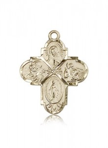 4 Way Cross Pendant, 14 Karat Gold [BL6366]