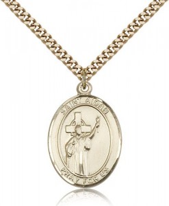St. Aidan of Lindesfarne Medal, Gold Filled, Large [BL0612]