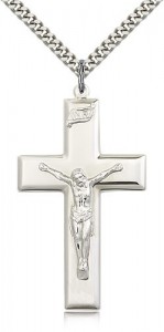 Crucifix Pendant, Sterling Silver [BL5374]
