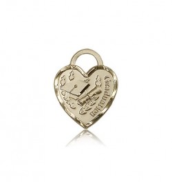 Graduation Heart Medal, 14 Karat Gold [BL5534]