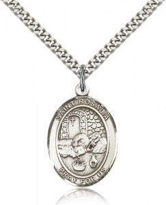 St. Rosalia Medal, Sterling Silver, Large [BL3300]