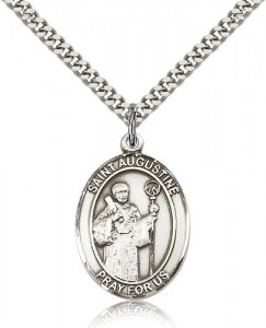 St. Augustine Medal, Sterling Silver, Large [BL0804]