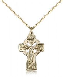 Celtic Crucifix Pendant, Gold Filled [BL6447]