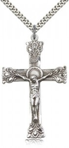 Crucifix Pendant, Sterling Silver [BL4687]