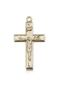 Crucifix Pendant, 14 Karat Gold [BL5364]