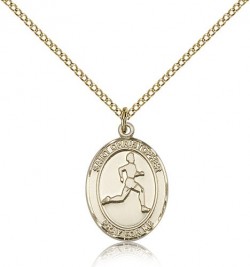 St. Christopher Track and Field Medal, Gold Filled, Medium [BL1474]