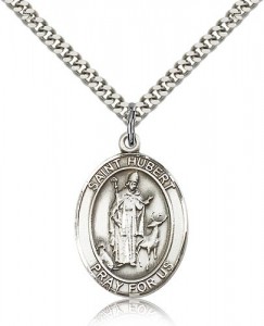 St. Hubert of Liege Medal, Sterling Silver, Large [BL2076]