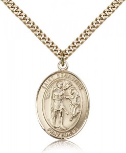 St. Sebastian Medal, Gold Filled, Large [BL3504]