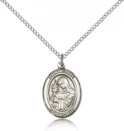 St. Clare of Assisi Medal, Sterling Silver, Medium [BL1518]