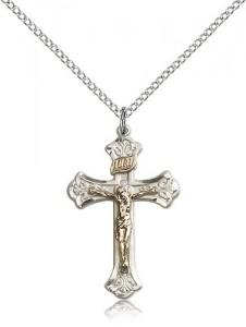 Crucifix Pendant, Two-Tone [BL5470]