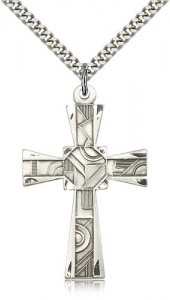 Mosaic Cross Pendant, Sterling Silver [BL6725]