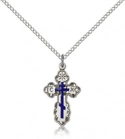 St. Olga Cross Pendant, Sterling Silver [BL4335]