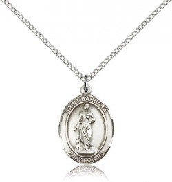 St. Barbara Medal, Sterling Silver, Medium [BL0832]