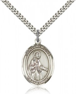 St. Remigius of Reims Medal, Sterling Silver, Large [BL3219]