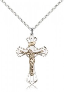 Crucifix Pendant, Two-Tone [BL5478]