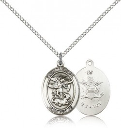 St. Michael Army Medal, Sterling Silver, Medium [BL2875]