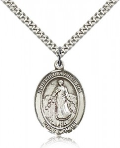Blessed Karolina Kozkowna Medal, Sterling Silver, Large [BL0016]