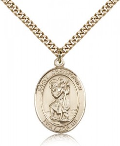 St. Christopher Medal, Gold Filled, Large [BL1315]