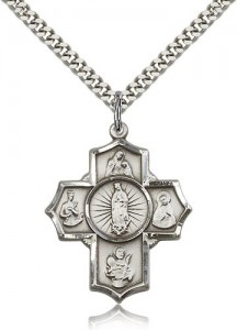 5 Way Cross Motherhood Medal, Sterling Silver [BL6519]