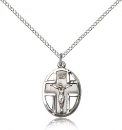Crucifix Pendant, Sterling Silver [BL4992]