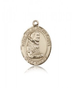 St. Pio of Pietrelcina Medal, 14 Karat Gold, Large [BL3105]