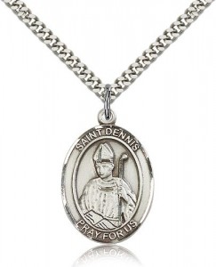St. Dennis Medal, Sterling Silver, Large [BL1589]