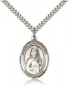 St. Wenceslaus Medal, Sterling Silver, Large [BL3928]