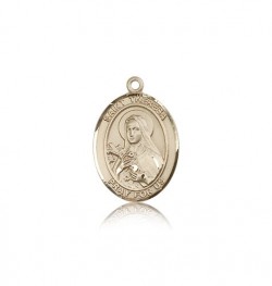 St. Theresa Medal, 14 Karat Gold, Medium [BL3752]