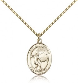 St. Christopher Soccer Medal, Gold Filled, Medium [BL1405]