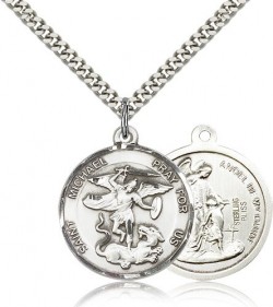 St. Michael the Archangel Medal, Sterling Silver [BL4459]
