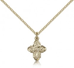 4 Way Cross Pendant, Gold Filled [BL5495]