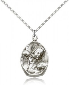 Madonna and Child Medal, Sterling Silver [BL5488]