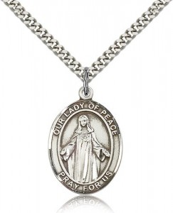 Our Lady of Peace Medal, Sterling Silver, Large [BL0414]