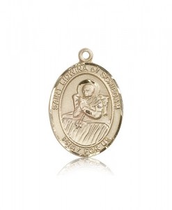 St. Lidwina of Schiedam Medal, 14 Karat Gold, Large [BL2601]