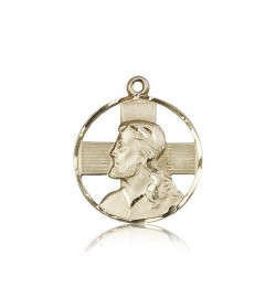 Head of Christ Medal, 14 Karat Gold [BL6085]