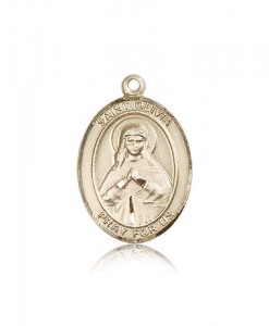 St. Olivia Medal, 14 Karat Gold, Large [BL2985]