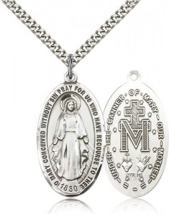 Miraculous Medal, Sterling Silver [BL4477]