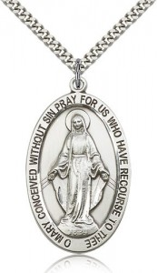 Miraculous Medal, Sterling Silver [BL6535]