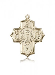 5 Way Cross Pendant, 14 Karat Gold [BL6037]