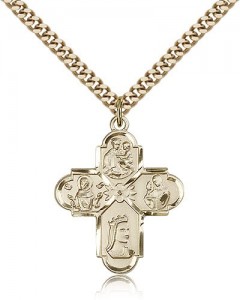 Franciscan 4 Way Cross Pendant, Gold Filled [BL6496]