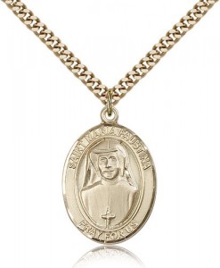 St. Maria Faustina Medal, Gold Filled, Large [BL2735]