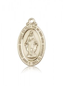 Miraculous Medal, 14 Karat Gold [BL5928]