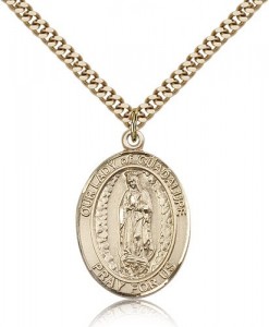 Our Lady of Guadalupe Medal, Gold Filled, Large [BL0312]