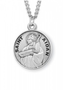 Boy's St. Aidan Necklace Round Sterling Silver with Chain [HMR1235]