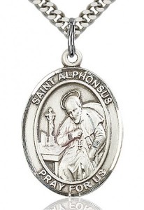 St. Alphonsus Medal, Sterling Silver, Large [BL0669]